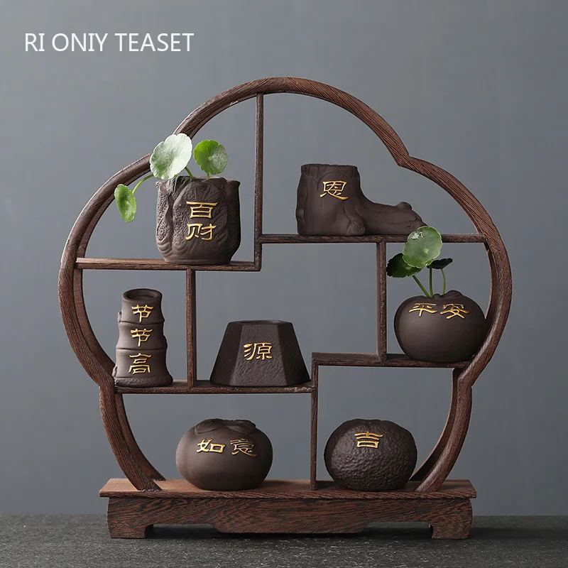 Bonsai Garden Mini - Kreative Lila Ton Tee Haustier Fingerspitze