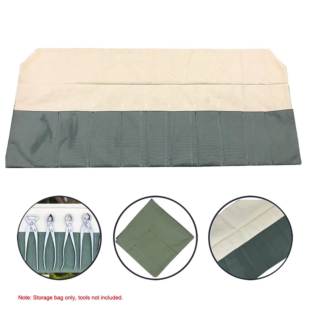 Bonsai Tool Set - 10 Löcher wasserdichtes japanisches Bonsai-Werkzeug-Aufbewahrungspaket, Rolltasche,