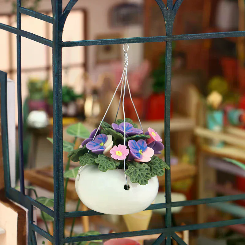 Bonsai Garden Europe - 1:12 Puppenhaus Miniatur-Topfpflanzen Phalaenopsis Blumentopf Hängender