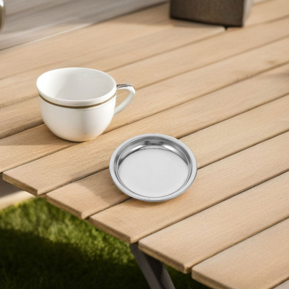 Drip Tray Saucer - 12-teiliges Edelstahl Teebeutelhalter-Set, Abtropfschale, Runde Metall-Teetassenuntersetzer