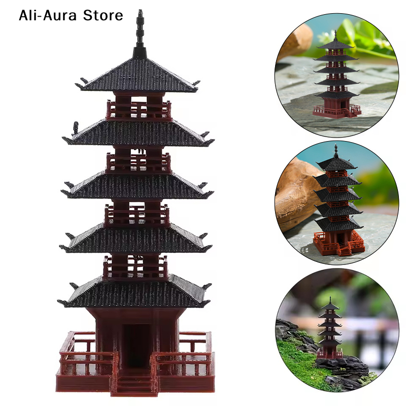 Bonsai Garden Mini - 1 Stück Mini-Pagoden-Statue Chinesisches Antikes Gebäudemodell