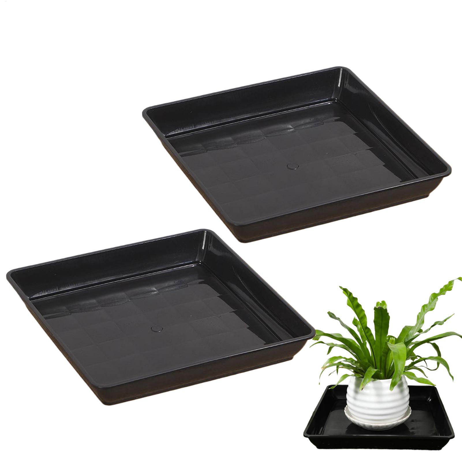 Drip Tray Saucer - Blumentopfuntersetzer, 2 Stück/Set, quadratische Gartentropfschalen, Pflanzgefäß-Abtropfschale,