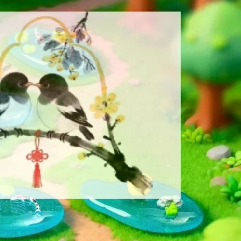 Bonsai Garden With Koi Pond - Mini-Teichornamente aus Kunstharz mit Koi-, Enten-